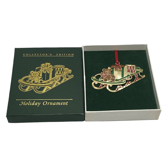 2010 Childs Sled Holiday Brass Ornament Collector’s Edition Sometimes Life Needs - Picture 1 of 12